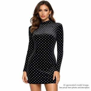 273. Peace + Love Black Velvet Rhinestone Mini Dress S